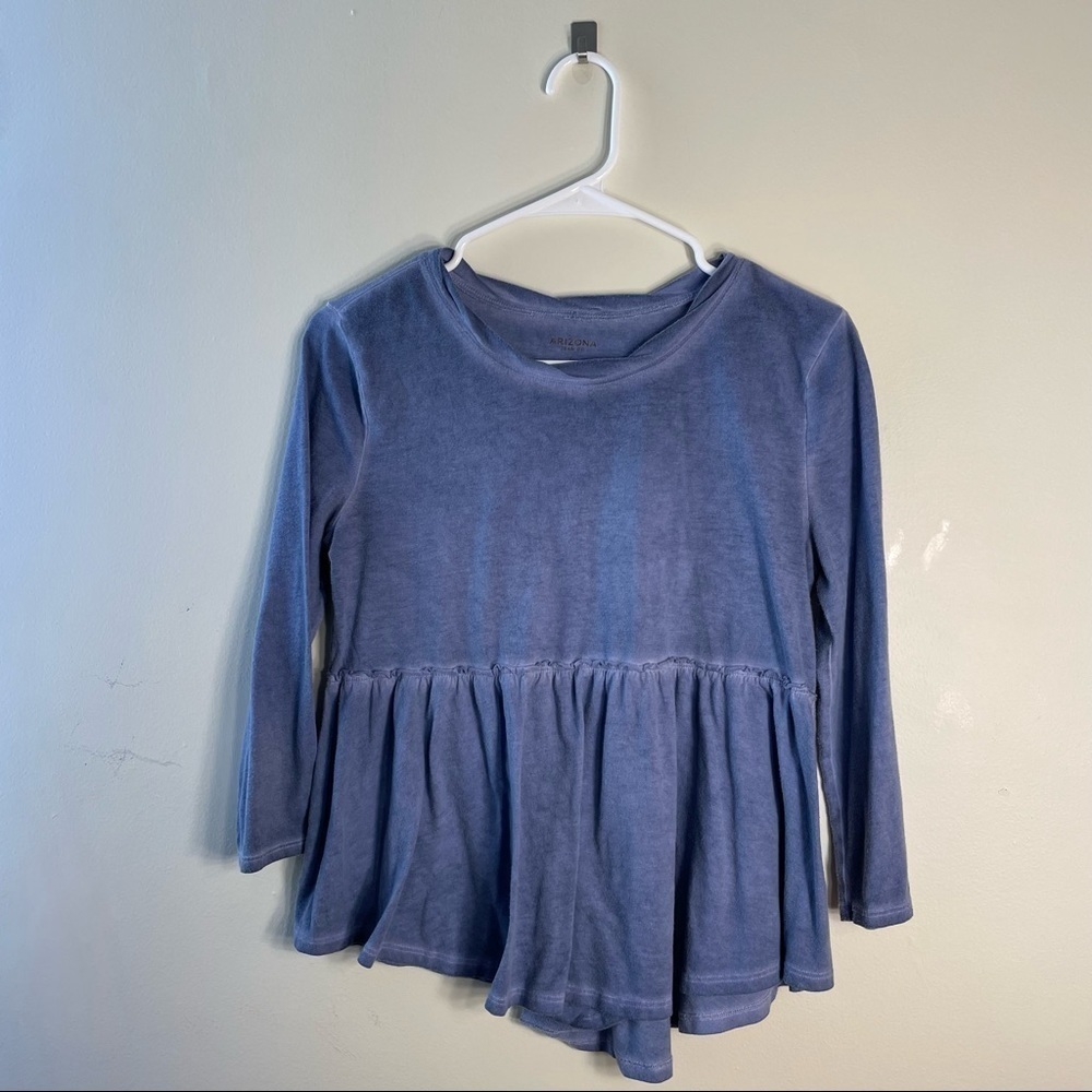 Arizona Jean Company indigo blue tiered long sleeved medium shirt casual top
